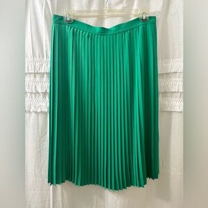 J. Crew Green Pleated Skirt Size 14